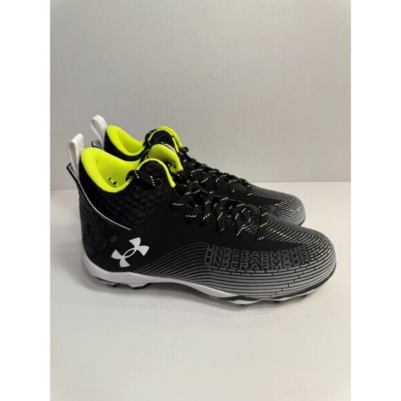.10004 Under Armour Mens Menace Black/Yellow MC 2.0 Football Cleats US-9M - Picture 1 of 5